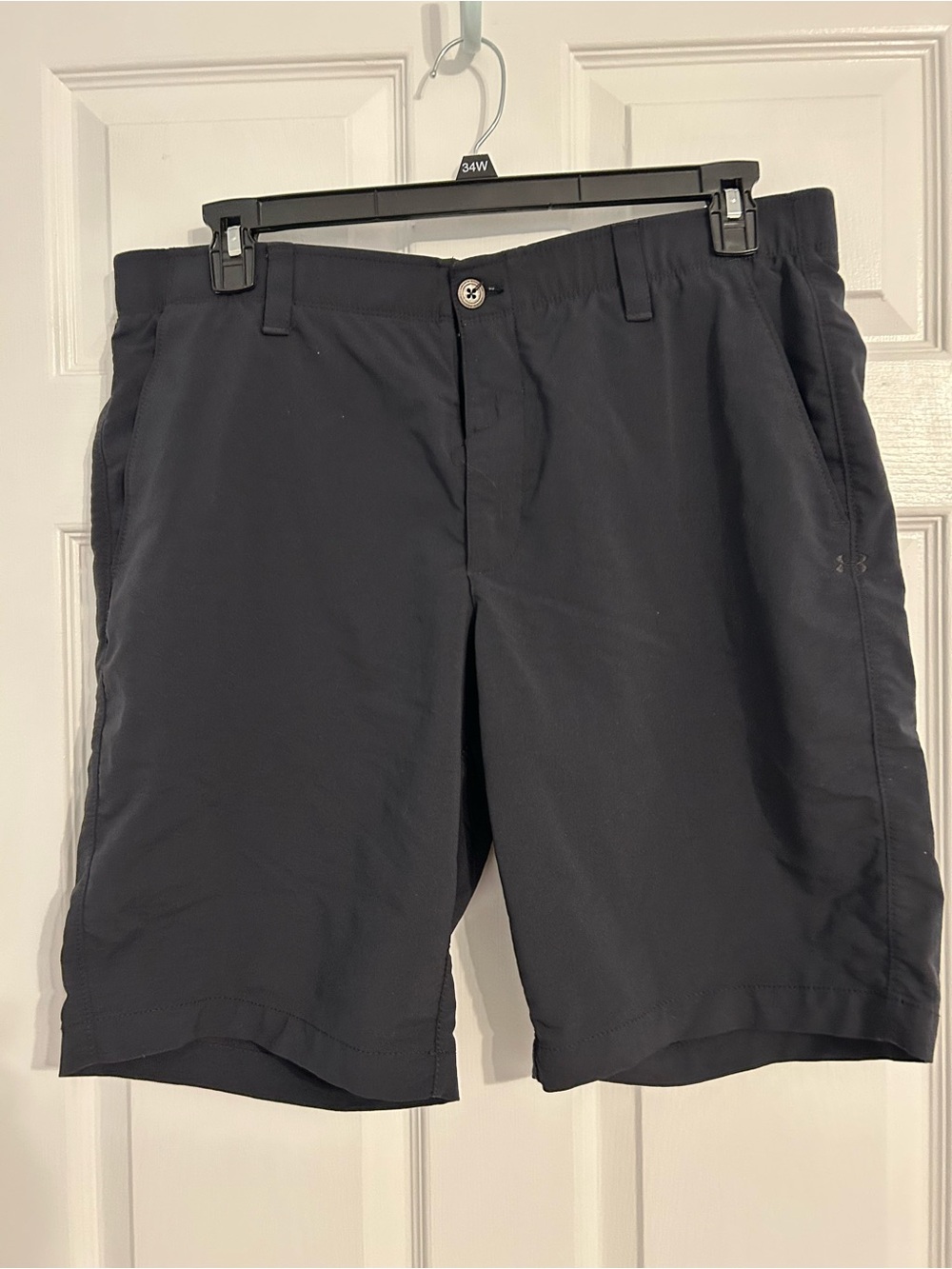 Under Armour Men's Black Flat-Front Performance Shorts